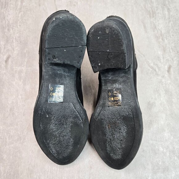 Steve Madden Ankle Boots Size 8 Black Leather Grunge Goth Edgy Chain Booties - Picture 7 of 14